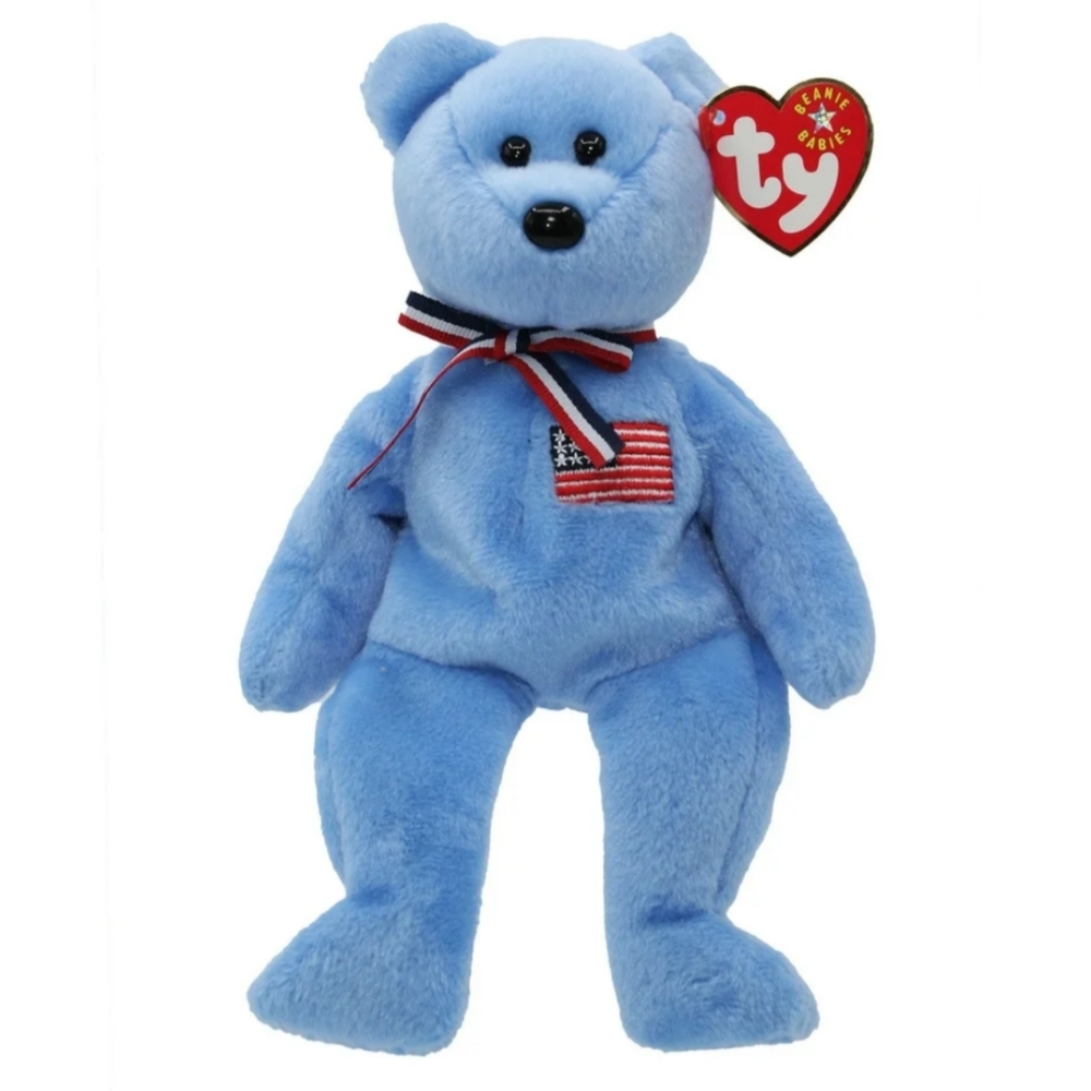 Ty Beanie Baby America Blue Bear September 11 2001 American Red Cross Plush Toy